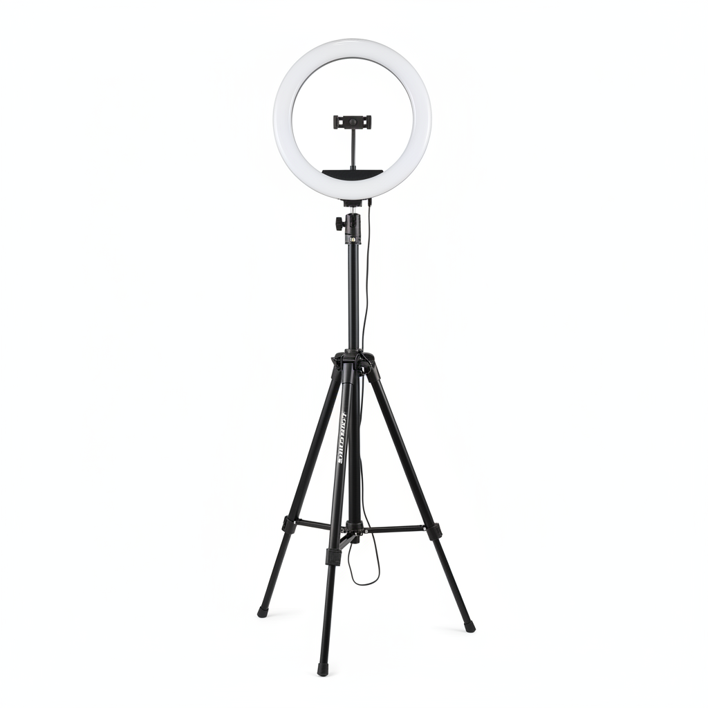 Ring light 26cm sur trépied 2m